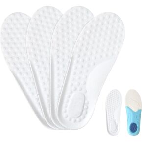 2 Pairs Kids Memory Foam Insoles, Cropable Kids Insoles Soft Comfortable Shoe Insoles Shock Absorption Insoles Sweat-Absorbent Replacement Insoles for Kids Shoes (2.5-4)