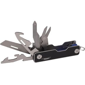 10-in-1 multi-purpose pocket tool with safety lock knives, rope cutter, bottle opener, screwdriver