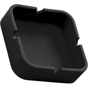 Black Tabletop Ashtrays Reusable Ash Tray Soft Easy to Clean Home Ashtray for Living Room Bedroom Office Black Square Home Ashtrays