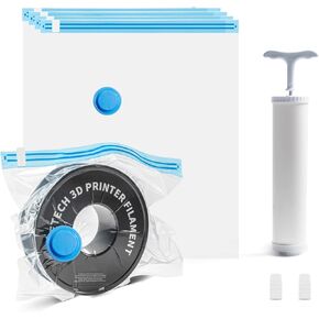 Filament Storage Vacuum Bags 5Pcs, 15.5x15.5in Large Capacity 0.4mm Extra Thick, Moisture/Dust Proof Fit Most 0.25/0.5/1KG 3D Printer Filament Spools (Pump Not Incl.)