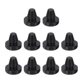 uxcell 10pcs Hole Plug 3/16 Inch (5.9mm) Button Plugs Fit for 5mm Hole, Snap in Locking Hole Tube Plug Silicone Tube Waterproof Plug Tube Plug, Black