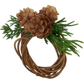 Rustic Charm Pine Cone Napkin Ring (Set of 4)