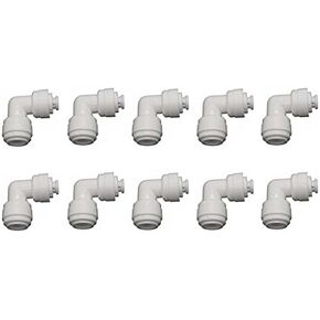 YZM Quick Connect fittings RO Water Filters Pack of 10 ( Elbow, 1/4" to 3/8" Tube OD)
