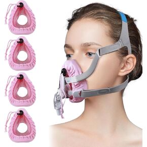 4 Pack Mask Liners, Drawstring Cushion Mask Cover Reduce Air Leaks and Blisters Compatible with F20 Mask Skin Protector, Soft Mask Covers Compatible with Most Full Face Masks - Washable, Reusable
