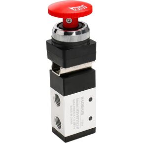 Baomain Pneumatic Mechanical Valve MSV-98322EB 1/4"PT 2 Position 3 Way Reset Mushroom Button