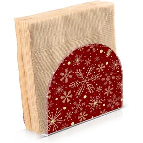 Napkin Holder for Table, Christmas Tree and Snowman Landscape Acrylic Napkin Holder for Party Guest Cocktail Dispenser Paper Stand Kitchen Dining Room Decors