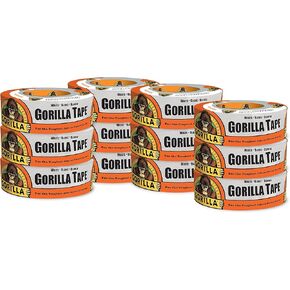 Gorilla White Duct Tape, 1.88" x 30 yd, White, (Pack of 12)