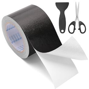 RV Awning Repair Tape, 3in x 82FT Tarp Repair Tape Tenacious Tape Made of Fiberglass and Aluminum Foil Tent Repair Tape Canvas Repair Tape with 1 Scissors and 1 Scraper(Black)