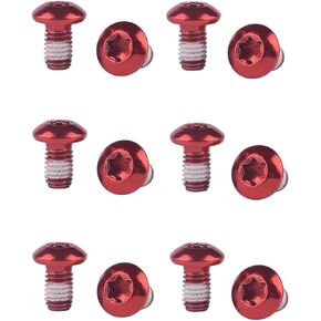 12Pcs Bicycle Disc Brake Rotor Bolts M5x10mm Torx T25 Screws For MTB Mountain Bike (Rainbow)