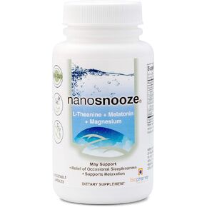 Biopharma Scientific Nanosnooze: Sleep Aid for Adults with Melatonin, Magnesium, L-Theanine, 30 Servings