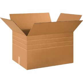 Partners Brand PMD241818 Multi-Depth Corrugated Boxes, 24"L x 18"W x 18"H, Kraft (Pack of 15)