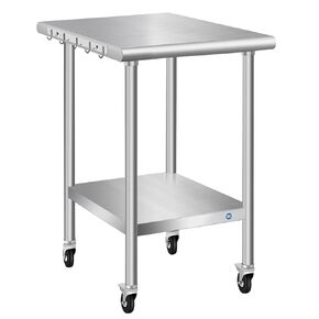 Stainless Steel Table 30x18x33 Inch, Commercial Stainless Steel Prep Table, NSF Stainless Steel Metal Table for Home Kitchen Restaurant Space Expansion
