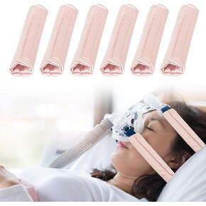 6 Pack Satin CPAP Strap Covers, Universal CPAP Strap Cushions, Comfort CPAP Mask Cushions fit Most CPAP Mask and Headgear can Reducing Red Marks and Pressure Soft Fabric CPAP Cushions for Mask(Pink)