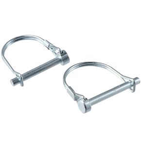 2Pcs D-Shaped Safety Coupler Pin, 3/16" x 1.97" Wire Lock Pins, 6 x 45mm Shaft Locking Pin, Carbon Steel Quick-Release Pins for Farm Trailers