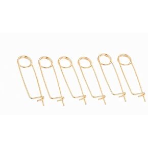 Steel Brooch Shape Cotter Safety Pins Spring Pin， Quick Lock Brooch Locking Fastener for Farm Lawn Garden Hitch (Size:4X103mm,6pcs-Gold)
