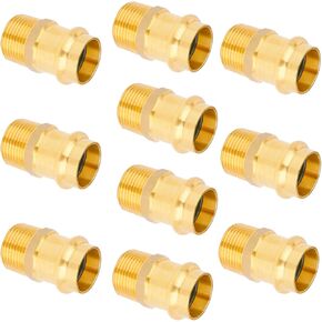 WHK 10 Pack 3/4" Press Propress x 3/4" NPT Male Adapter Fittings pressure Cooper Conenct to Male NPT Pipe（Lead-Free,Pro Press Copper to 3/4 Male NPT PIPE)