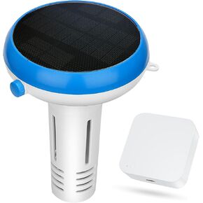 pH Pool Monitor, Smart pH and Chlorine Tester for Swimming Pool, Salt Water Pool 7 in 1 pH Chlorine Salinity ORP EC TDS Temp Monitor for Inground Pool, Above Ground Pool, Spa, Hot Tub