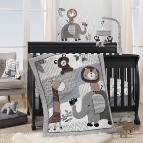 Lambs & Ivy Signature Botanical Baby Watercolor Floral 4-Piece Crib Bedding Set