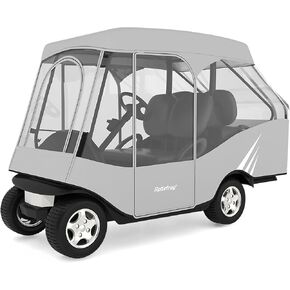 Rosefray Golf Cart Enclosure,2+2 Golf Cart Drivable Enclosure Rain Cover Short Roof 58" EZGO, Club Car- Durable Door Zipper - (4 Seater Golf Cart Cover) Glowing at Night in Saudi Arabia
