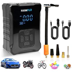 Portable Tire Inflator Air Pump for Inflatables - Air Compressor, Cordless/Corded Dual Use - Portable Inflator for Pool Floats, Air Mattress