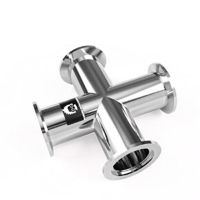 bmotiontech Superior Grade - Cross 4-Ways KF40 Flange Vacuum Adapter, All Ends with KF-40 (NW-40) Flange, Made of Stainless Steel 304, high Vacuum (KF40 Cross)
