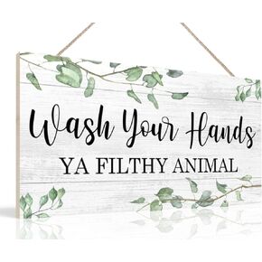 COLOR VALLEY ART Bathroom Decor Accessories, Funny Wooden Sign for Half Bathroom ﻿Washroom Decor