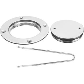 Yctze Deck Plate, 3in Stainless Steel Deck Hatch Cover Stainless Steel Inspection Hatch With Key For Marine Boat Hardware Accessory