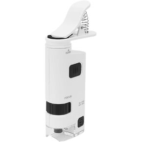80-120X LED Cell Phone Microscope Mini Smart Phone Lens Magnifier Magnifying Clamp Fit for Industrial Jewelry Circuit Board Printing Detection