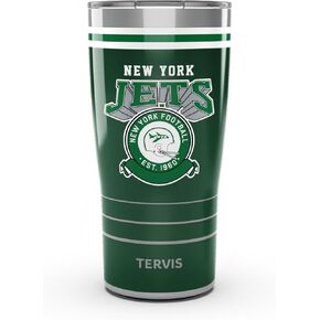 Tervis Traveler NFL New York Jets - Vintage Triple Walled Insulated Tumbler Travel Cup Keeps Drinks Cold & Hot, 20oz, Stainless Steel