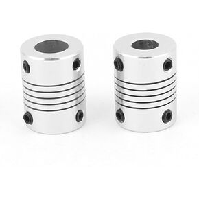 uxcell® 2 Pcs Motor Shaft Dia 8mm to 10mm Joint Helical Beam Coupler Coupling D19L25