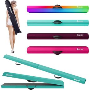 6ft/8ft Folding Balance Beam, Foldable Gymnastics Balance Beam Foam for Kids and Toddlers 3-12，Folding Beam with Non Slip Rubber Base, Gymnastics Equipment for Home Floor Training.