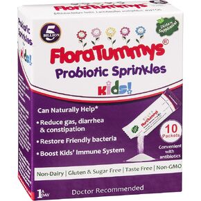 Probiotic Sprinkles Kids 10ct: Taste-Free, Easy-to-Use Probiotic Powder Packets, Non-Dairy, Gluten & Sugar-Free. Non-GMO, Travel Size