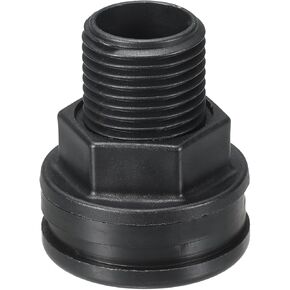 PATIKIL Polypropylene Bulkhead Fitting 3/4", Bulkhead Water Tank Connector with Silicone Seal Gasket Garden Hose Fitting for Rain Bucket, Sinks, Aquariums, Black
