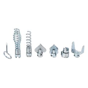 Drain Cleaner Tool, Drain Cutter Head Set Manganese Steel Drain Line Pipeline Cutting Head Set with 0.63 Inch Chuck Diameter, with Spring Connector Key, for Dredging Machine