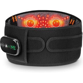 Cordless Heating Pad for Back, Electric Heating Pad for Body with Heating and Vibrating Massage, Cordless Red Light Belt for Body, Electric Heating Pad for Period Cramps, Red Light Wrap for Back