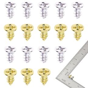Mini Skater M3 Small Flat Head Cross Wood Screws Carbon Steel Self Tapping Screws, Gold and Silver (200, M3 x 6mm)