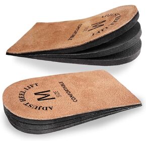 Adjustable Heel Lifts for Men and Women – Height Increase Insoles for Heel Pain Relief – Shoe Lifts Inserts, Heel Pads for Shoes – Pack of 2 (M)