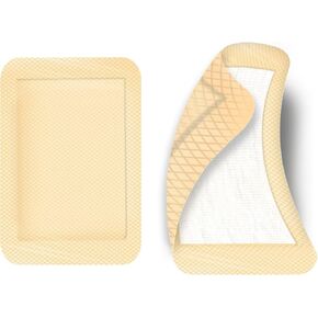 50pcs Large Adhesive Bandages 4 x 3 Inches Elastic Adhesive Wound Dressing Bandage Large Wound First Aid Bandages, Skin Color