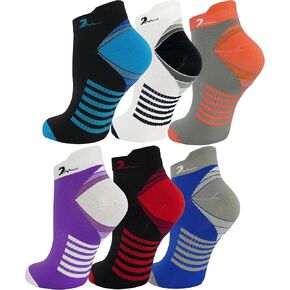 6 Pair Graduated Compression Socks for Men and Women (Ankle Compression Socks, One Size Fits Most)