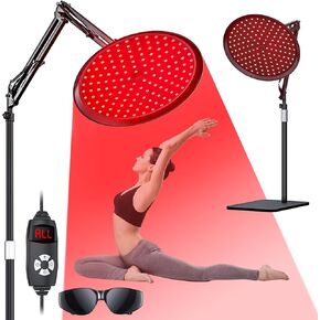 QRQ Red Light Therapy, Red Infrared Light Therapy Lamp with Stand for Face and Body,660nm Red Light and 850nm Infrared Light for Whole Body Face Beauty