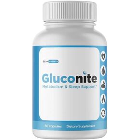 Gluconite Metabolism and Sleep Support 60 Capsules Natural Sleep Longer Non Habit Forming Melatonin