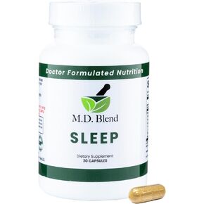 Sleep - Natural Supplement with L-Theanine, Ashwagandha, Magnesium, Valerian Root, Melatonin - Non-Habit Forming Formula for Rejuvenating - 30 Capsules