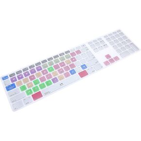 Ultra Thin Shortcuts Extended Silicone Keyboard Protective Cover Skin for Mac Aluminum Wired Keyboard MB110LL/B (A1243) Numeric Keypad (for Avid Pro Tools)