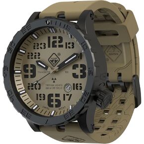 HAZARD 4 Heavy Water Diver(TM) Tritium Dive-Watch (R): GMT Earth, BLK PVD, BLK Dial/Earth Graphics - GGYG