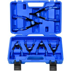 6-Piece Snap Ring Pliers Set - Internal & External Circlip Options, Convertible Fixed Tips, and 0.038in, 0.047in, 0.070in Sizes