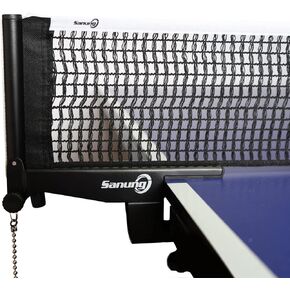 Sanung S406 Table Tennis Net and Post, Professional Ping Pong Net and Post Set for Any Tables (60 inch Width), Portable Table Tennis Mesh Net and Post Kit for Training Competition, Easy Setup