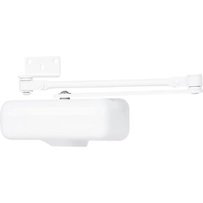 BRINKS Automatic Door Closer for Home, Light Duty Residential & Commercial, Auto Soft Close, 180-Degree Opening, Adjustable Speed, Black Finish Size 1