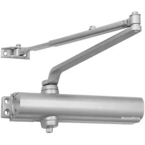 Commercial Door Closer Extra Heavy Duty Adjustable Grade 1 Standard Automatic Door Closing Surface-Mounted Auto High Traffic Door Closer, Size 1-6 Commercial Door Silver MN9001