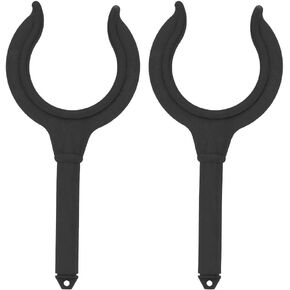 Astibym 2 Pcs Boat Oar Lock, Fishing Rod Holder Bracket Marine Rubber Dinghy Accessories for Marine Row Boat Water Raft Kayak(Black)