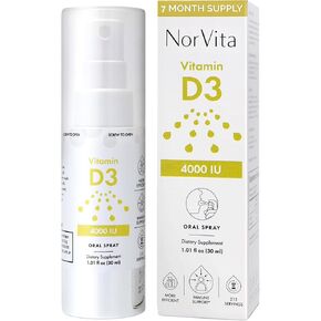 Vitamin D3 4000 IU Spray (215 Servings) - High Absorption, Vegan, Supports Bone & Immune Health, Calcium Absorption - Daily Oral Vitamin D Spray